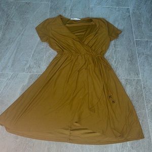 Burnt yellow tie dress